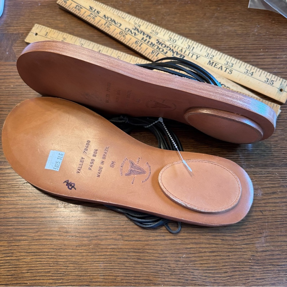 Frye Boots Valley Sandals Braided Thong Slip On Black Leather Size 8 NWT NEW - Picture 6 of 6